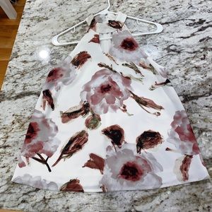 Floral High Neck Tank Top